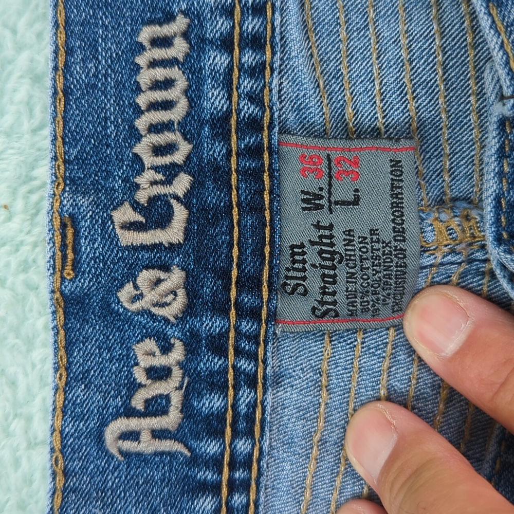 Axe & Crown Jeans Mens Slim Straight 36 x 32 - Picture 6 of 16